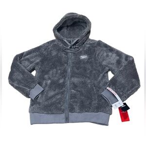 Reebok Women’s Med Gray Style OLRB821 Faux Fur Teddy Jacket, NWT, Large